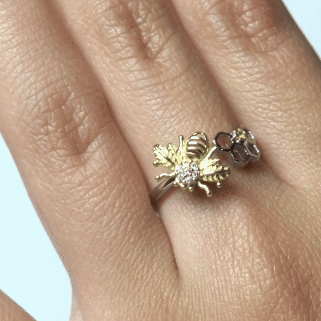 Anillo Giratorio Abeja y Panal - Agosto 18
