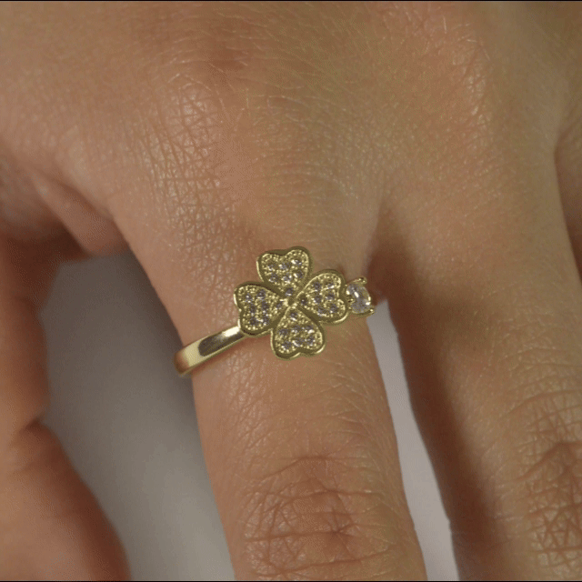 Anillo Anti-Estrés Julio Trébol Dorado
