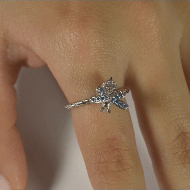 Anillo Anti-Estrés Julio Abejita Plateado