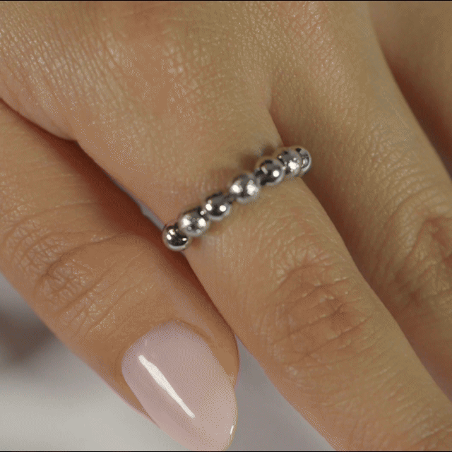 Anillo Anto-Estrés Deslizante Multiple Julio Plateado
