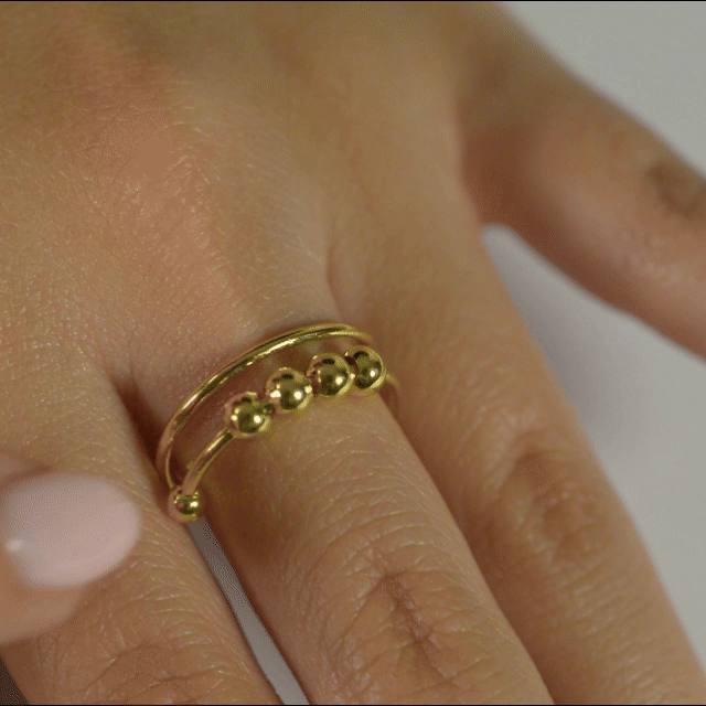 Anillo Anto-Estrés Deslizante Doble Julio Dorado