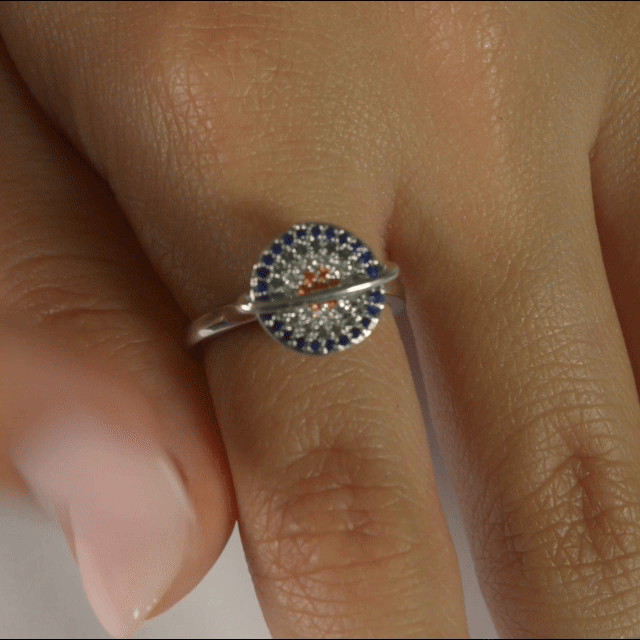 Anillo Anti-Estrés Julio Saturno Plateado