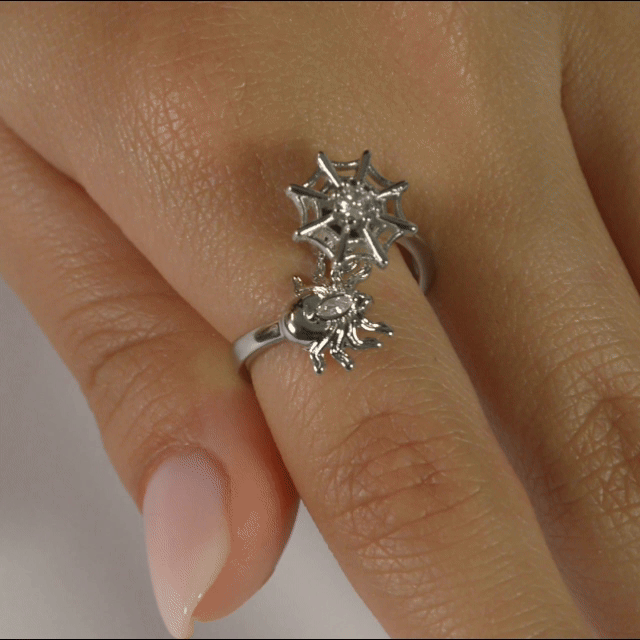 Anillo Anti-Estrés Julio Telaraña Plateado