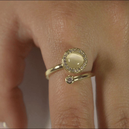 Anillo Anti-Estrés Opalo Dorado