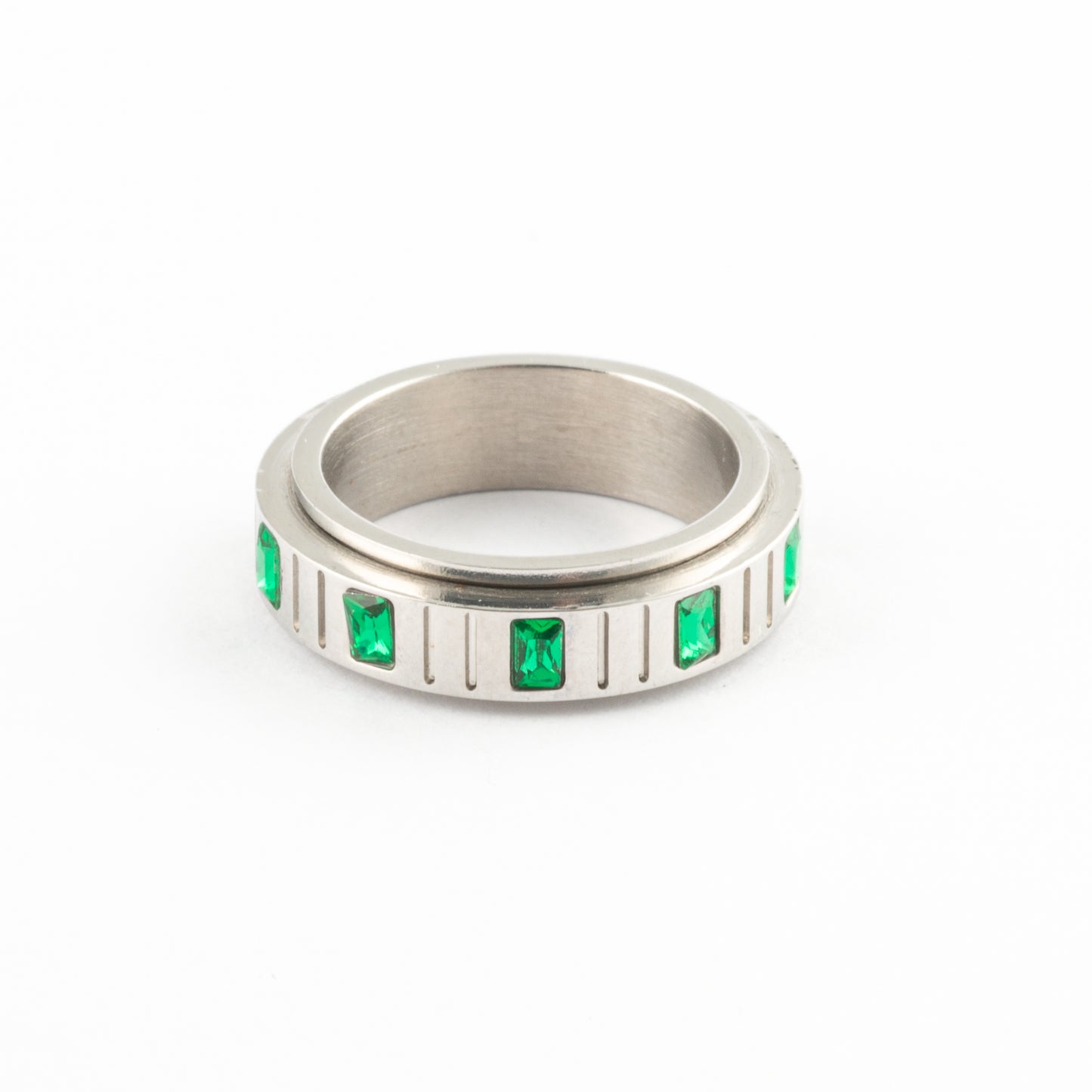 Anillo Anti-Estrés Deslizante Respiro Plateado