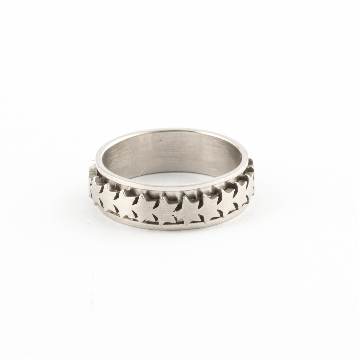 Anillo Anti-Estrés Deslizante Estrellas Carved