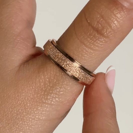 Anillo Deslizante Aspero Oro Rosa