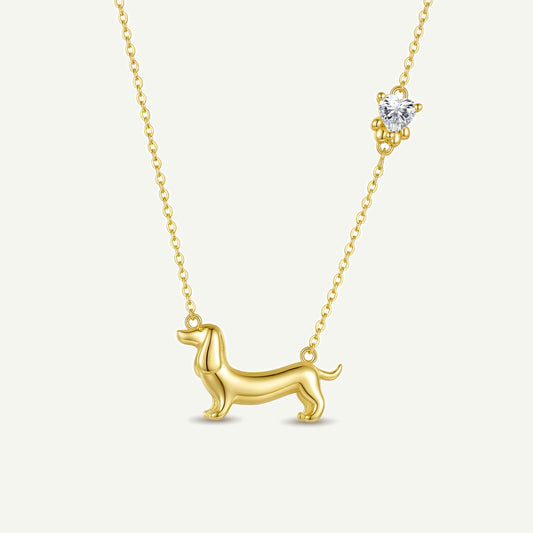 Set Salchicha Dorado S925 — collar