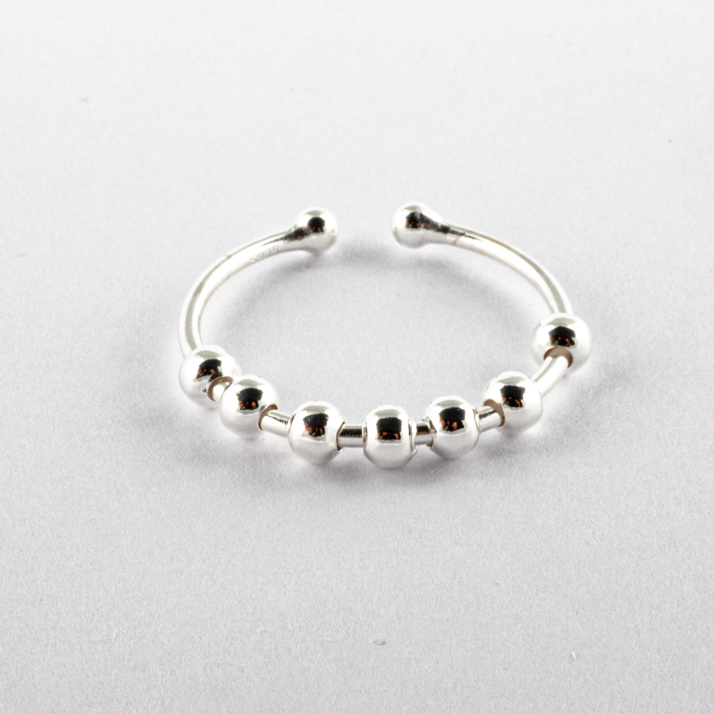 Anillo Anti-Estrés Plata S925 Abaco Plateado