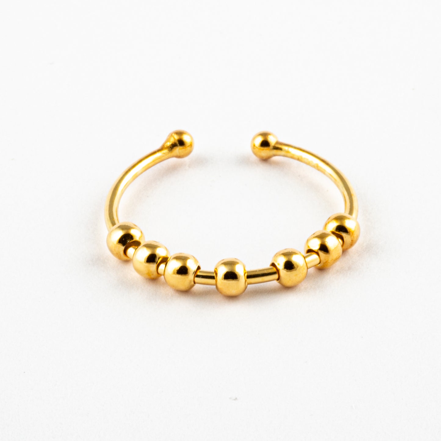 Anillo Anti-Estrés Plata S925 Abaco Dorado