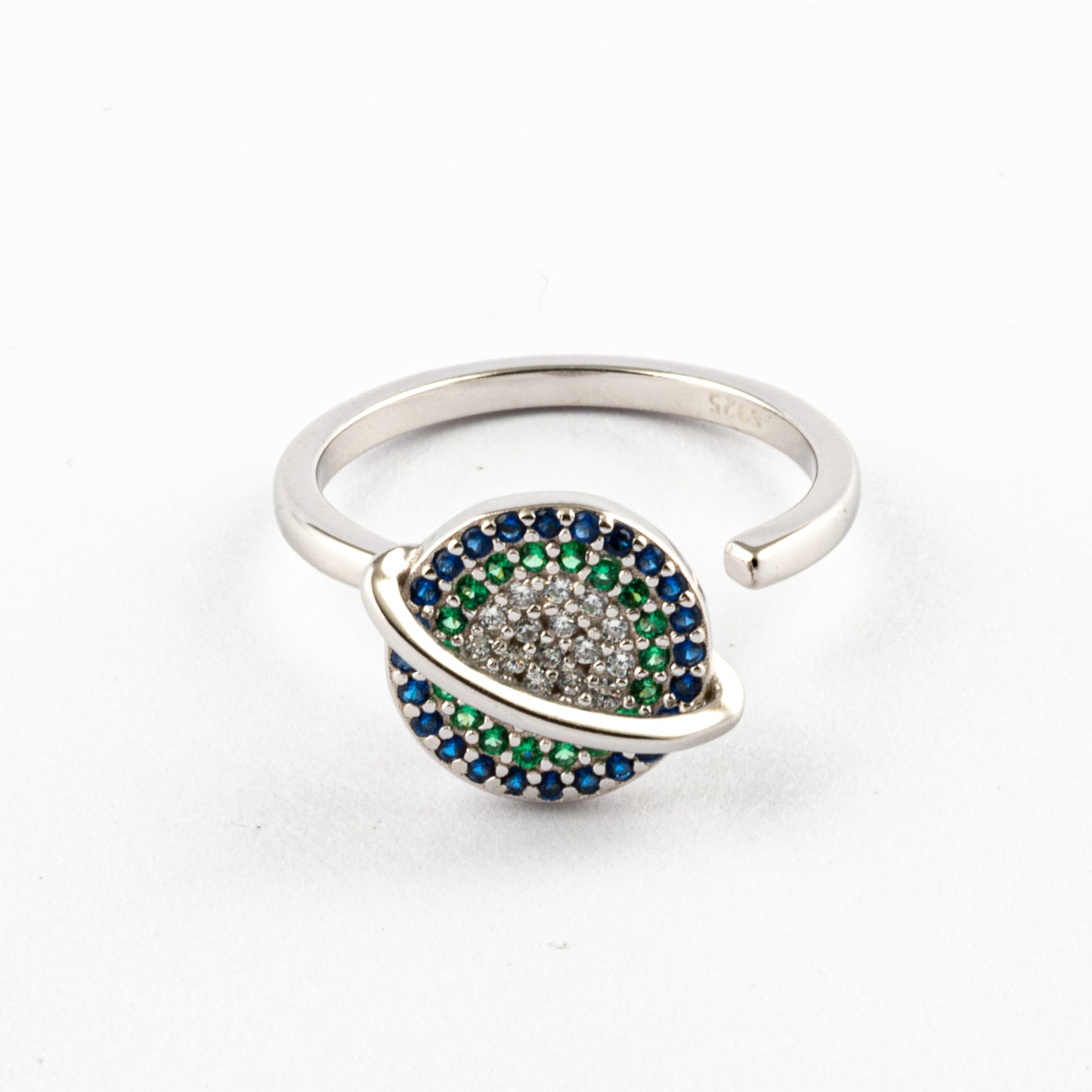 Anillo Anti-Estrés Plata S925 Saturno Plateado