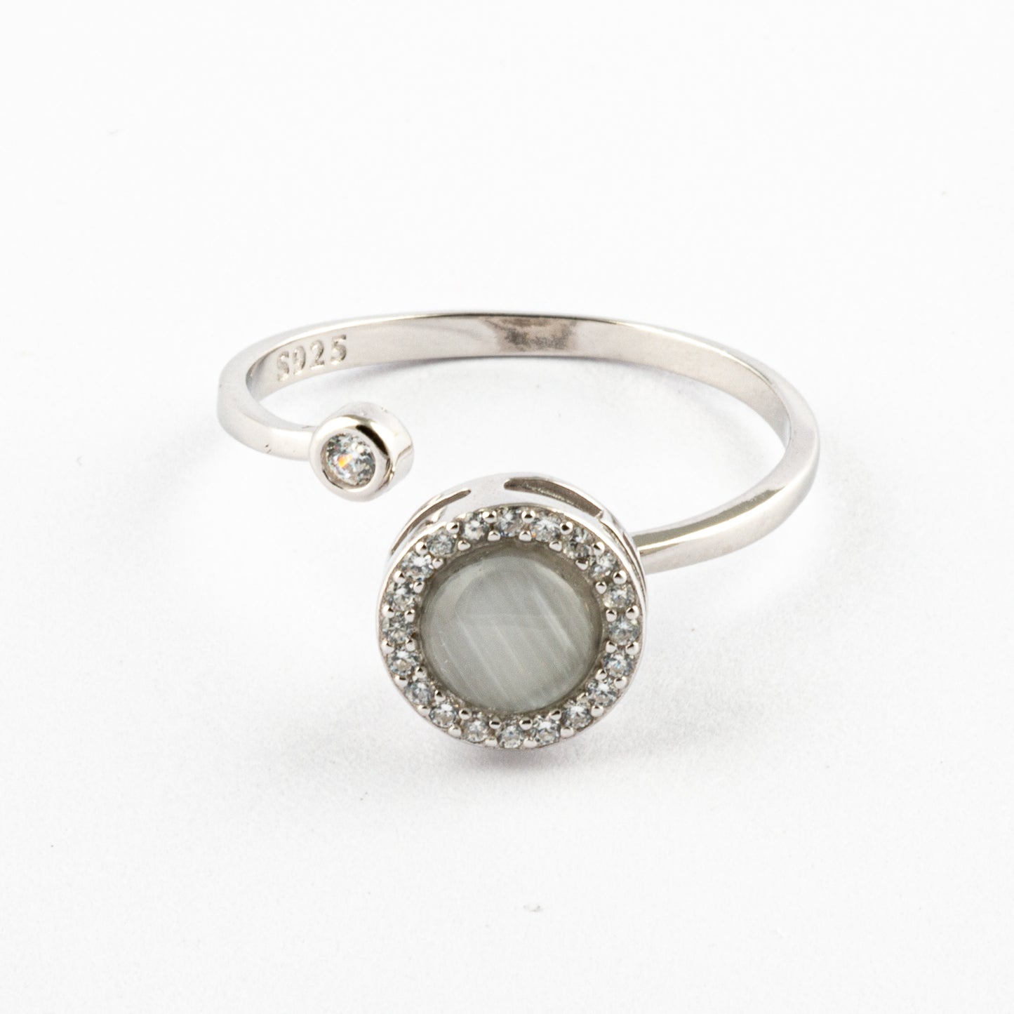 Anillo Anti-Estrés Plata S925 Ópalo Plateado