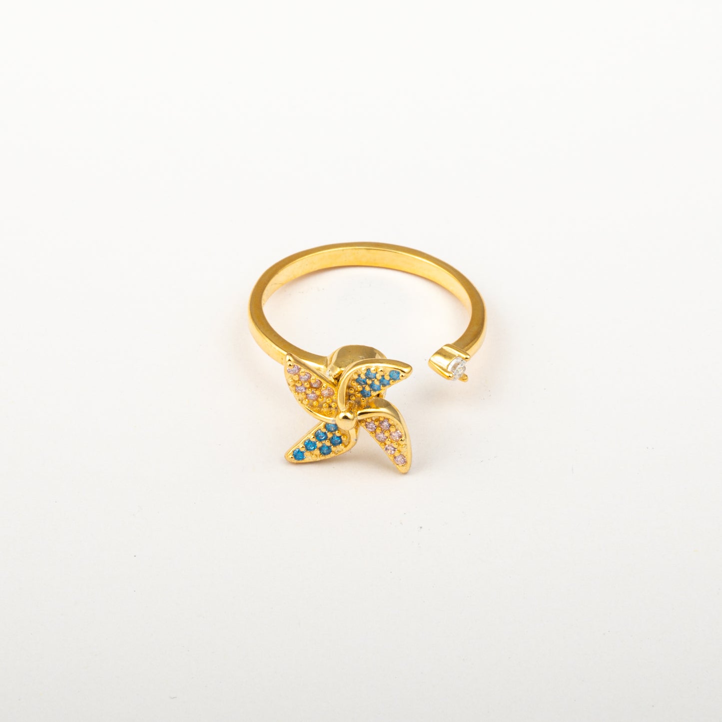 Anillo Anti-Estrés Julio Molino Dorado Zircon