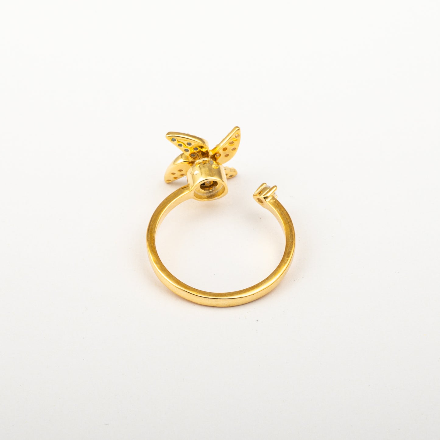 Anillo Anti-Estrés Julio Molino Dorado Zircon