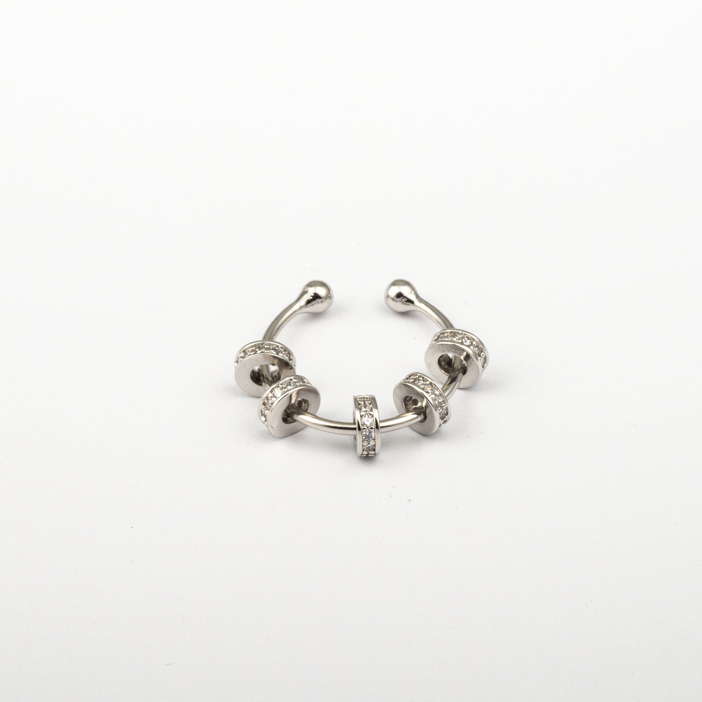 Anillo Anti-Estrés Julio Iraira Blanco Plateado