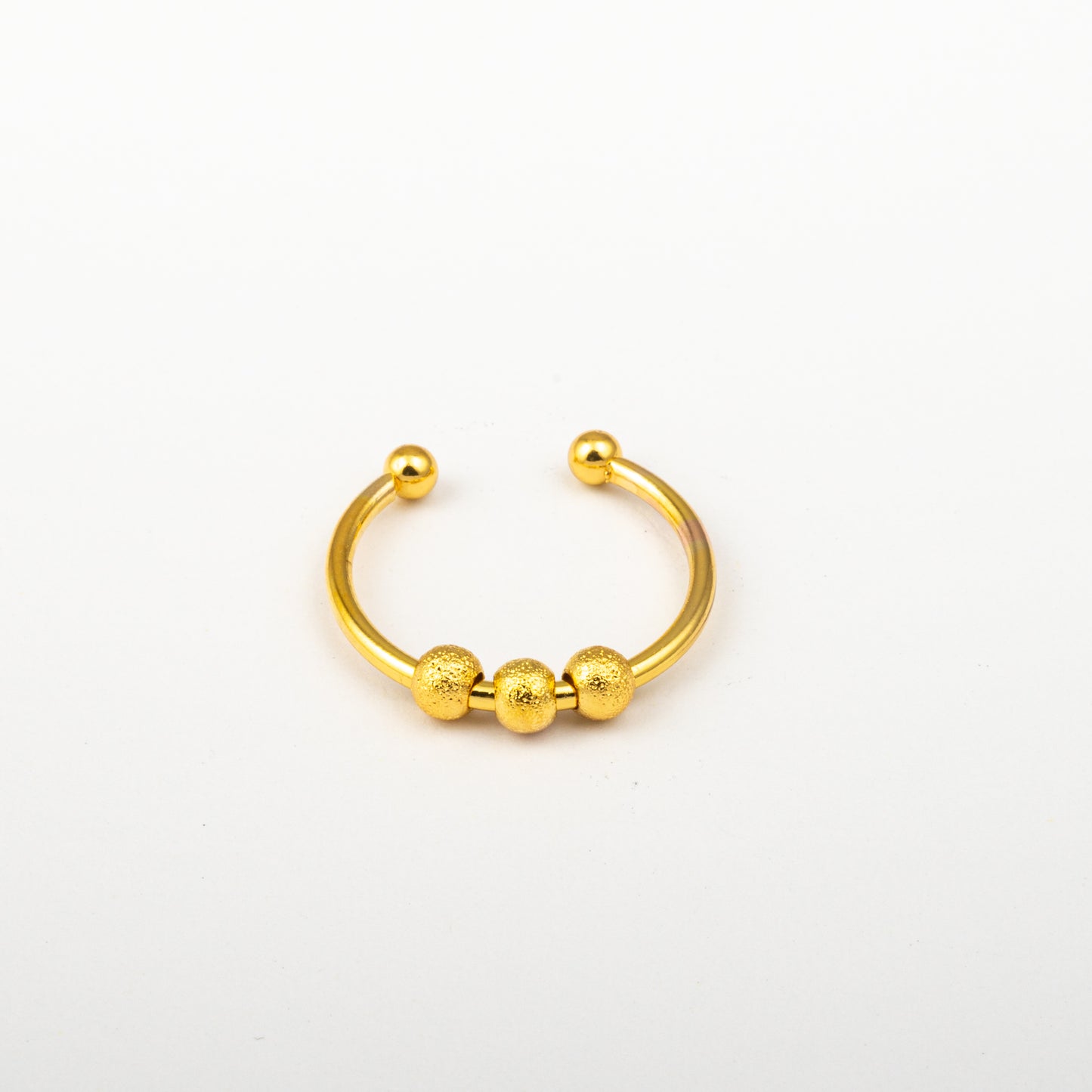Anillo Anto-Estrés Deslizante Bolitas Julio Dorado