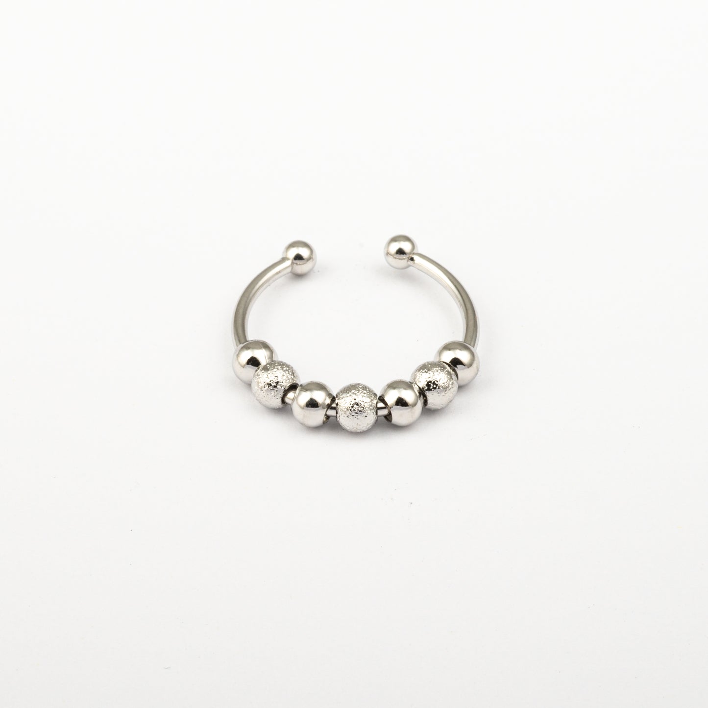 Anillo Anto-Estrés Deslizante Multiple Julio Plateado