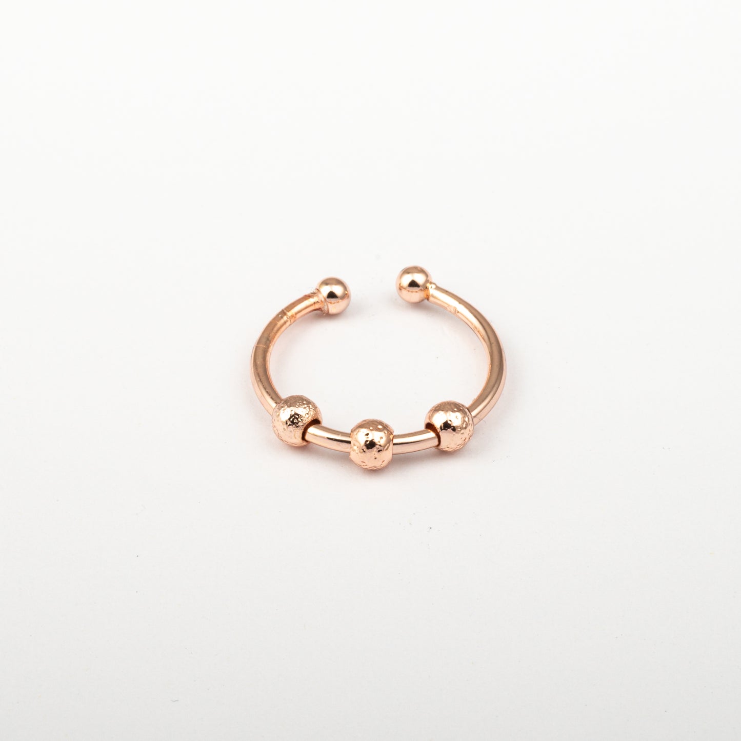 Anillo Anti-Estrés Deslizante Bolitas Julio Oro Rosa