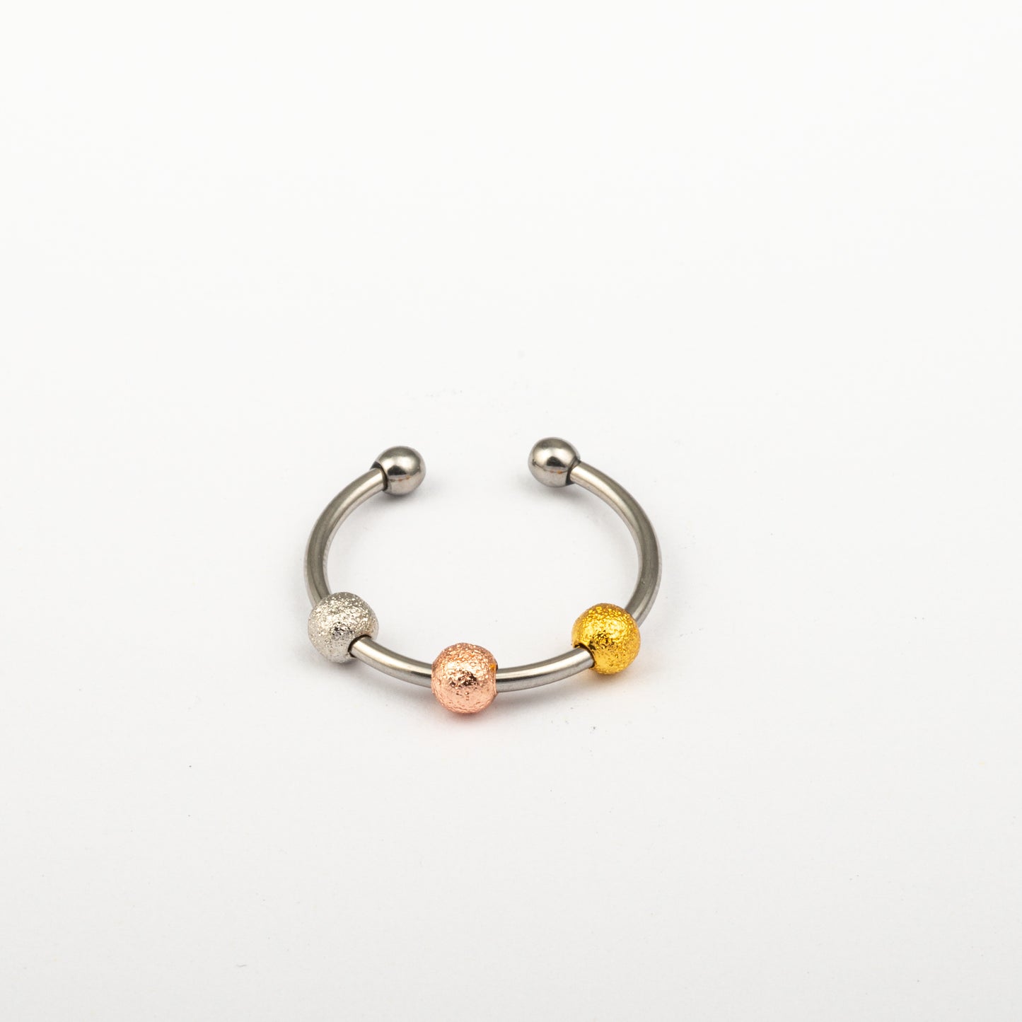 Anillo Anto-Estrés Deslizante Bolitas Julio Tricolor