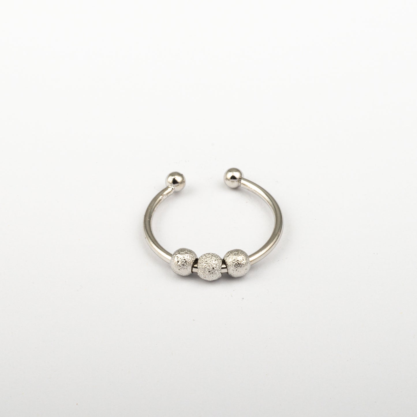 Anillo Anti-Estrés Deslizante Bolitas Julio Plateado