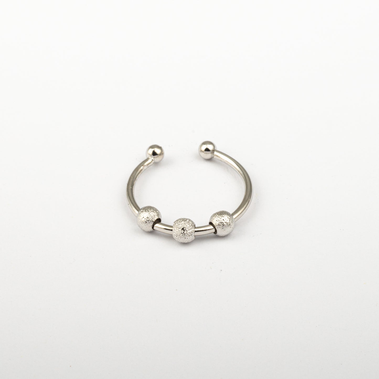 Anillo Anti-Estrés Deslizante Bolitas Julio Plateado