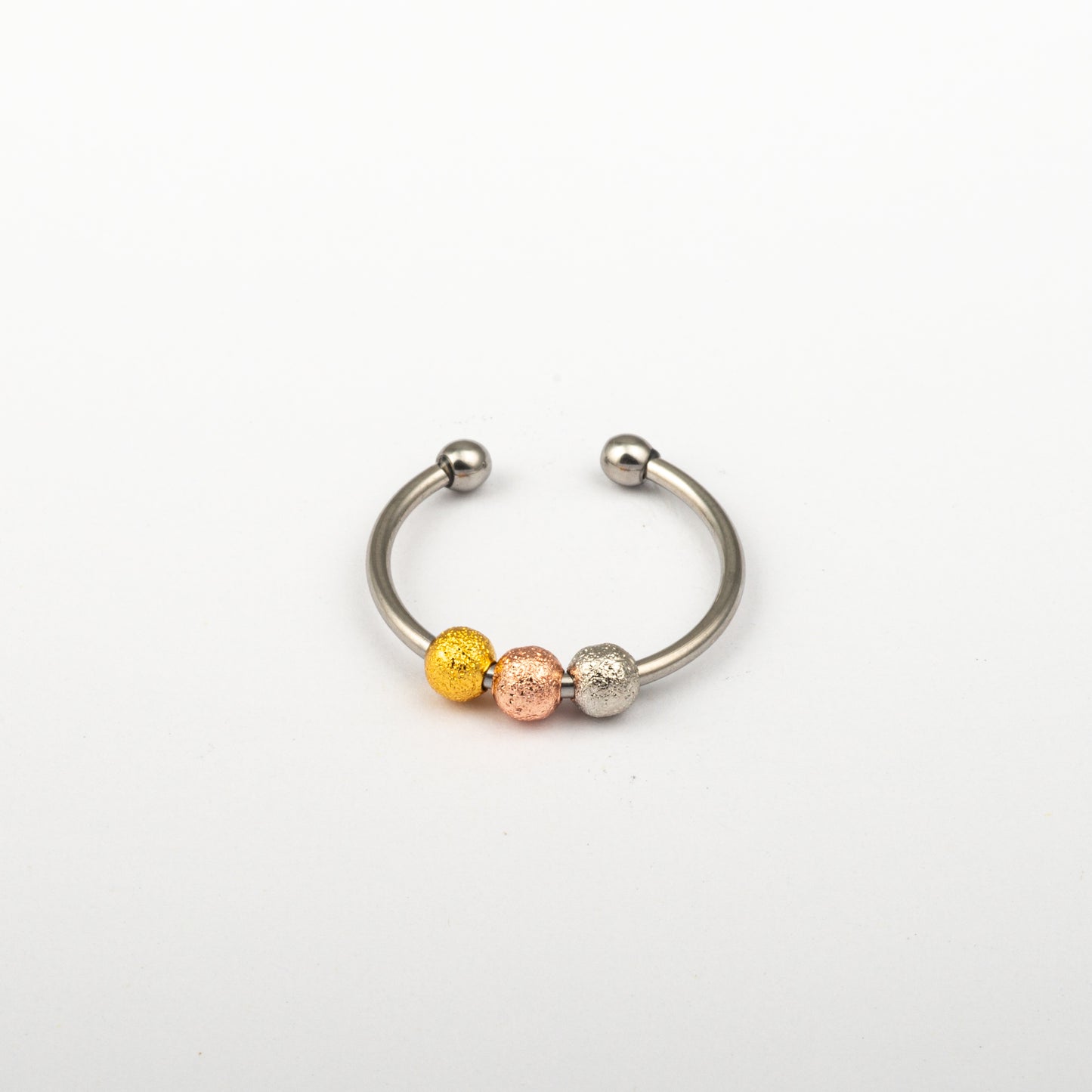 Anillo Anto-Estrés Deslizante Bolitas Julio Tricolor