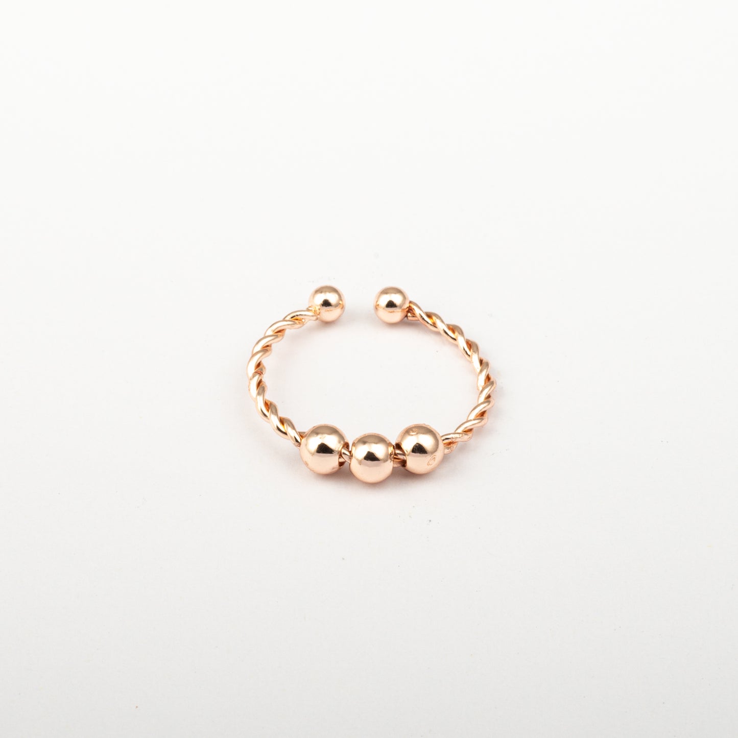 Anillo Anto-Estrés Deslizante Trenza Julio Oro Rosa