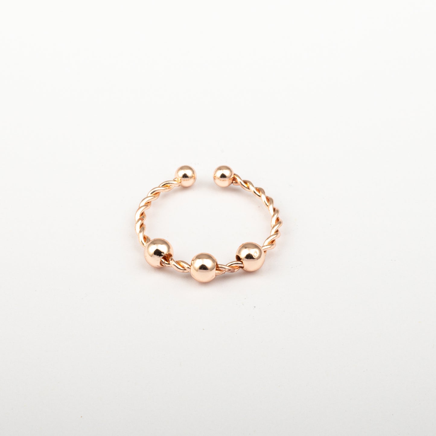 Anillo Anto-Estrés Deslizante Trenza Julio Oro Rosa