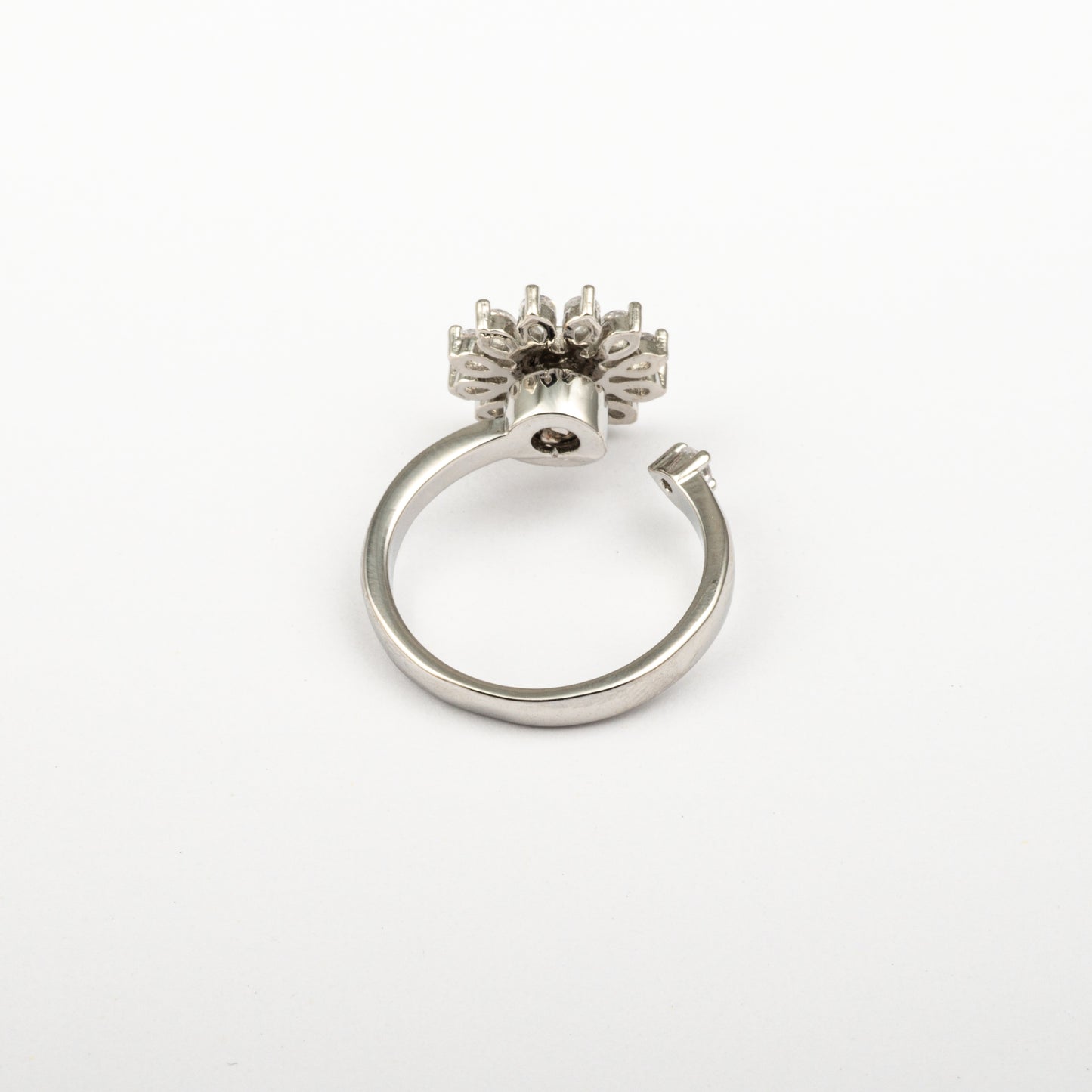Anillo Anti-Estrés Julio Girasol Feliz Plateado