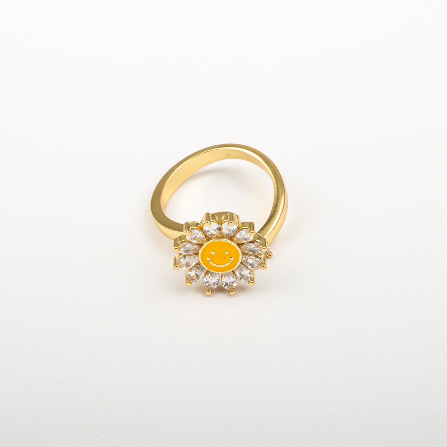 Anillo Anti-Estrés Julio Girasol Feliz Dorado