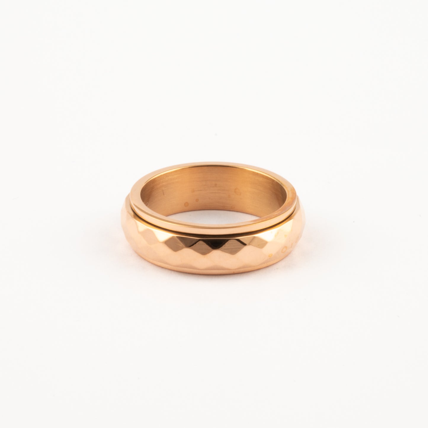 Anillo Deslizante Corte Rombo Oro Rosa