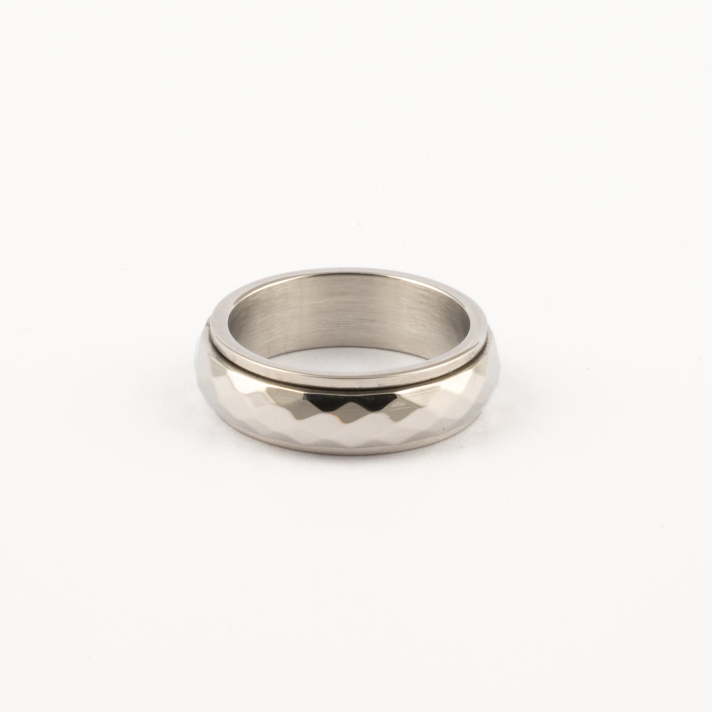 Anillo Deslizante Corte Rombo Plateado