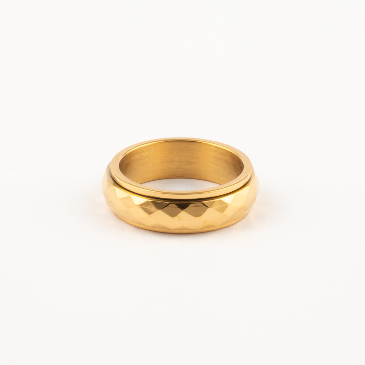 Anillo Deslizante Corte Rombo Dorado