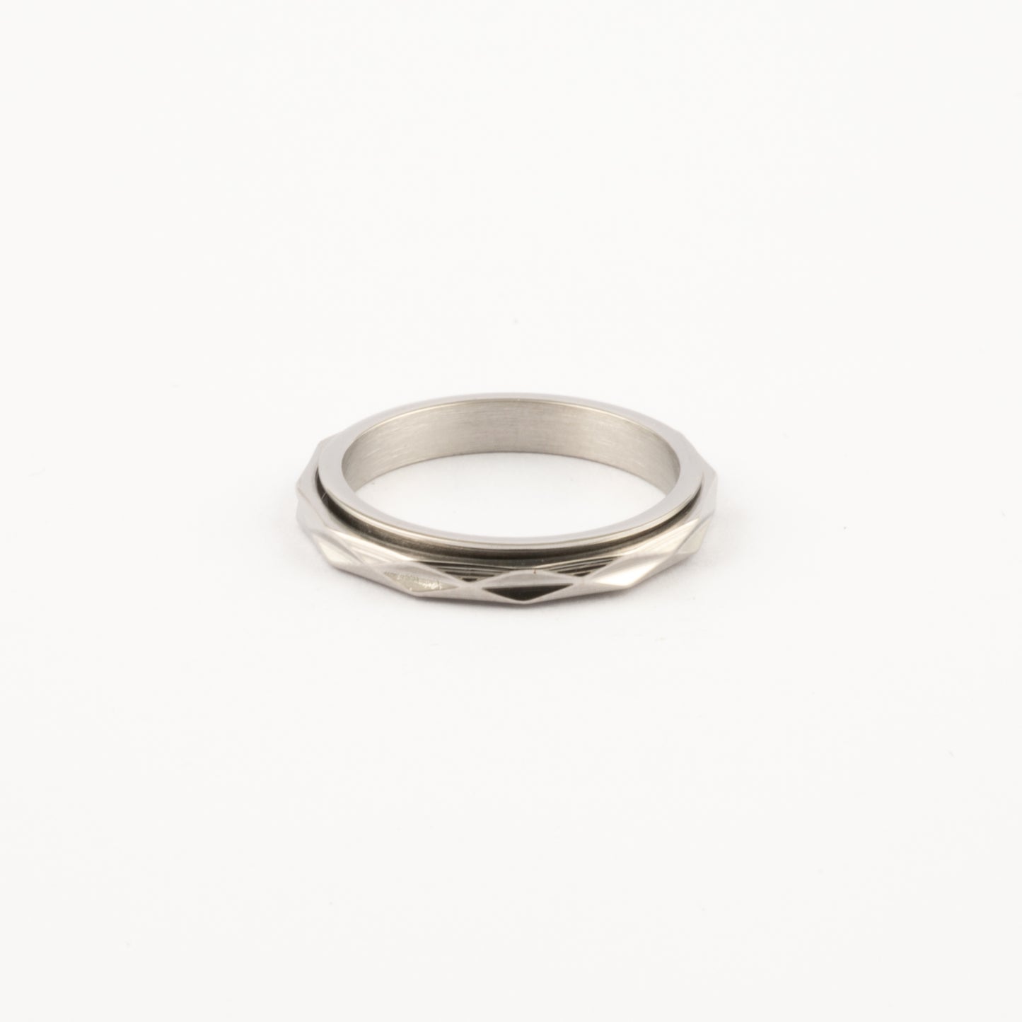 Anillo Deslizante Delgado Textura 2 Plateado