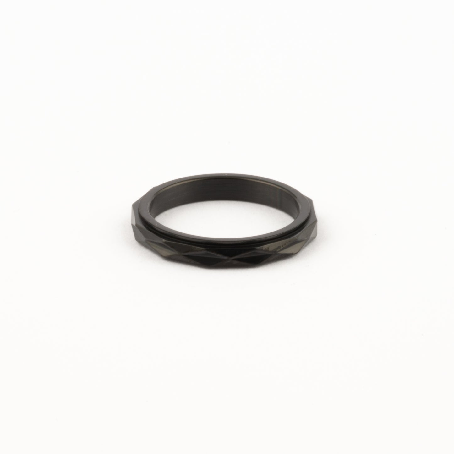 Anillo Deslizante Delgado Textura 2 Negro