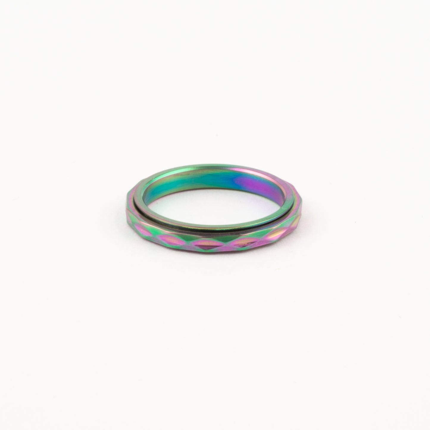 Anillo Deslizante Delgado Textura 2 Tornasol