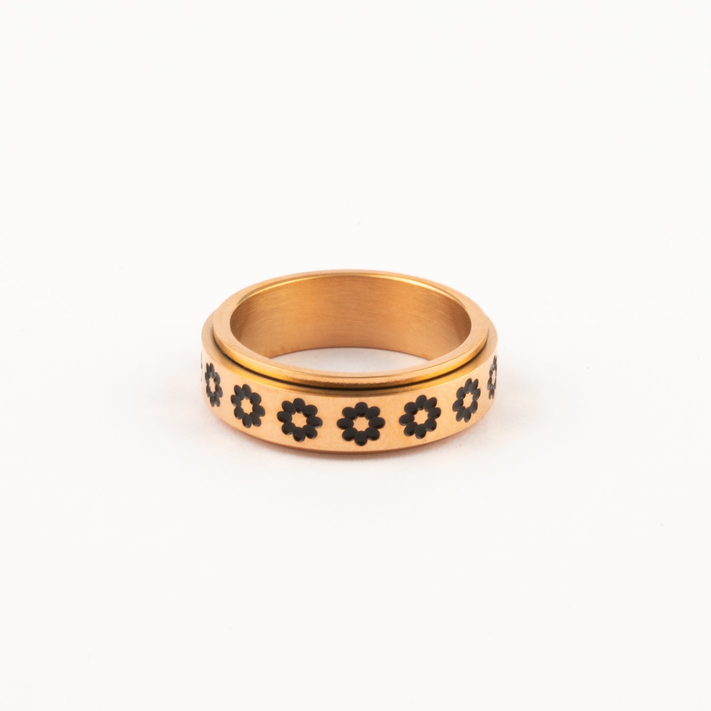 Anillo Deslizante Flor Oro Rosa