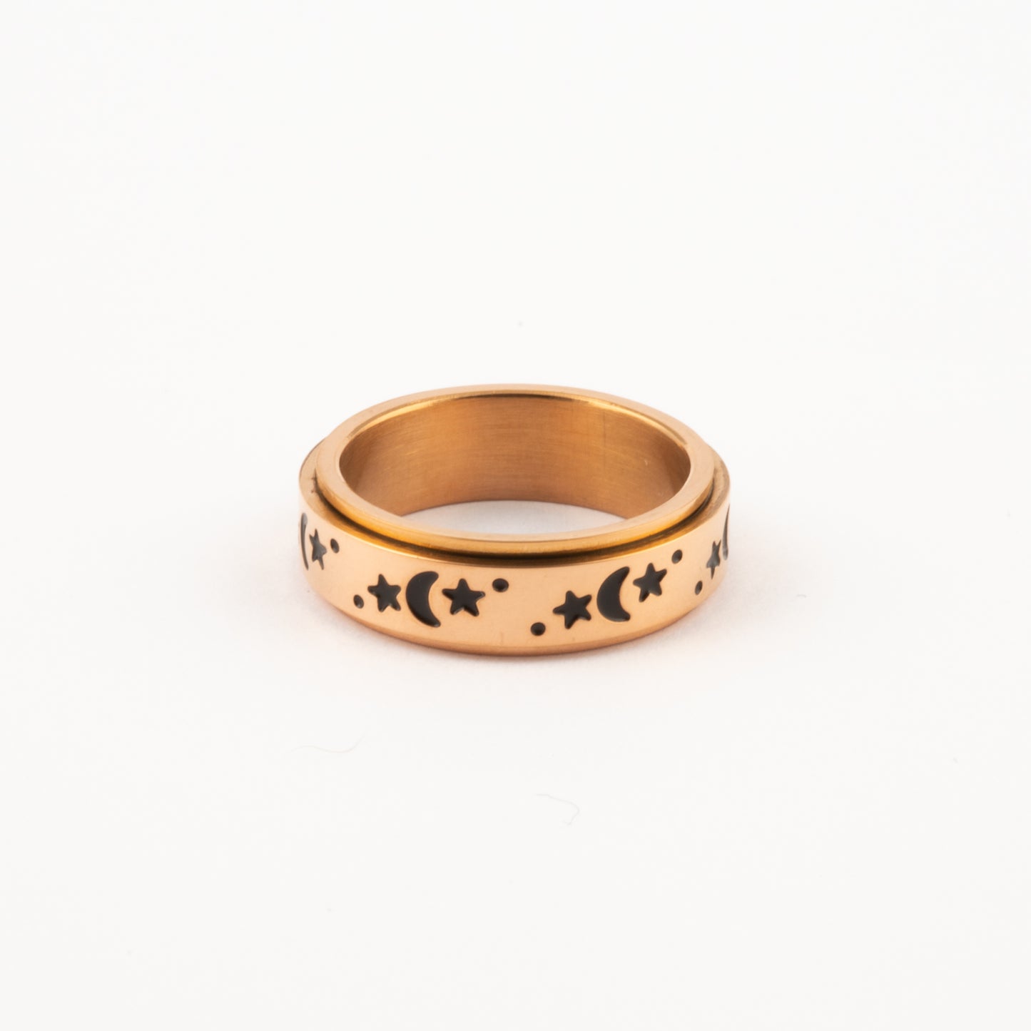Anillo Deslizante Luna y Estrellas 2 Oro Rosa