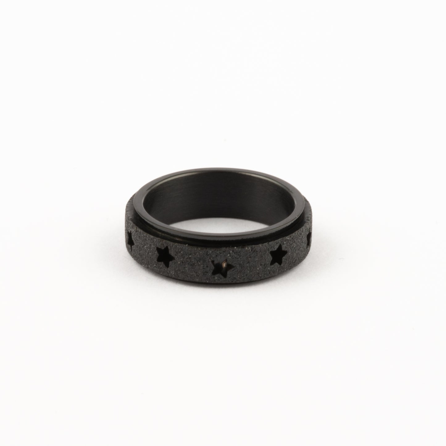 Anillo Deslizante Estrellas Aspero Negro