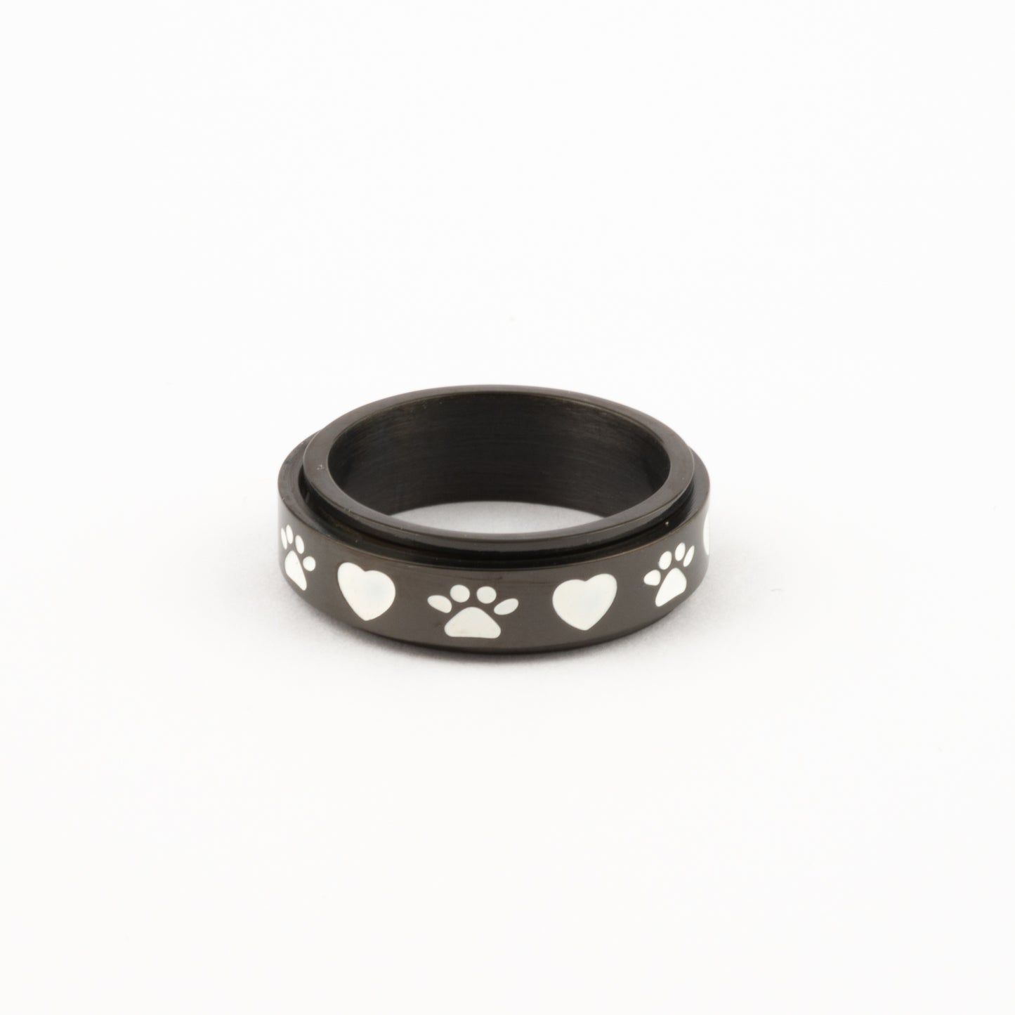 Anillo Deslizante Patitas de Perro Negro