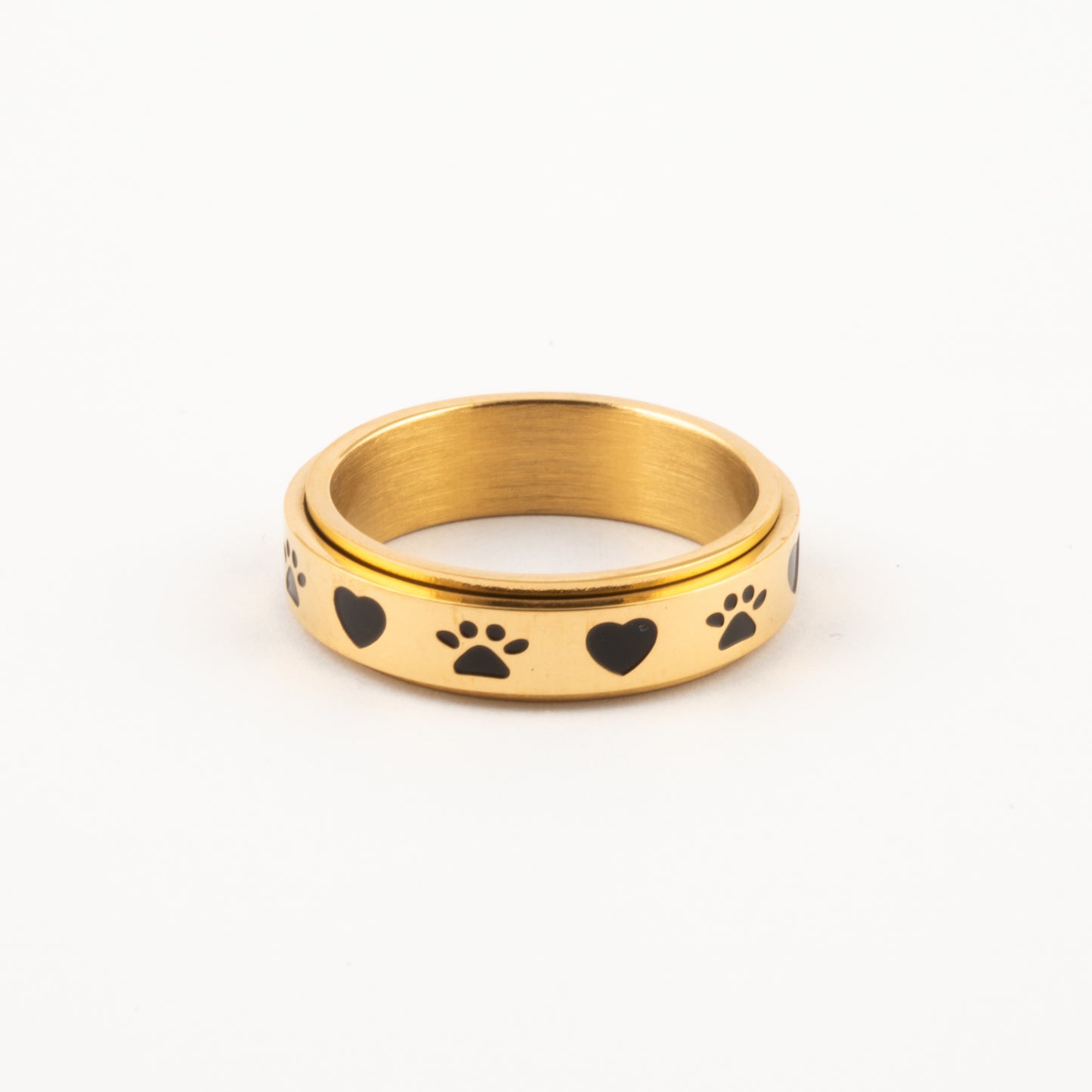 Anillo Deslizante Patitas de Perro Dorado