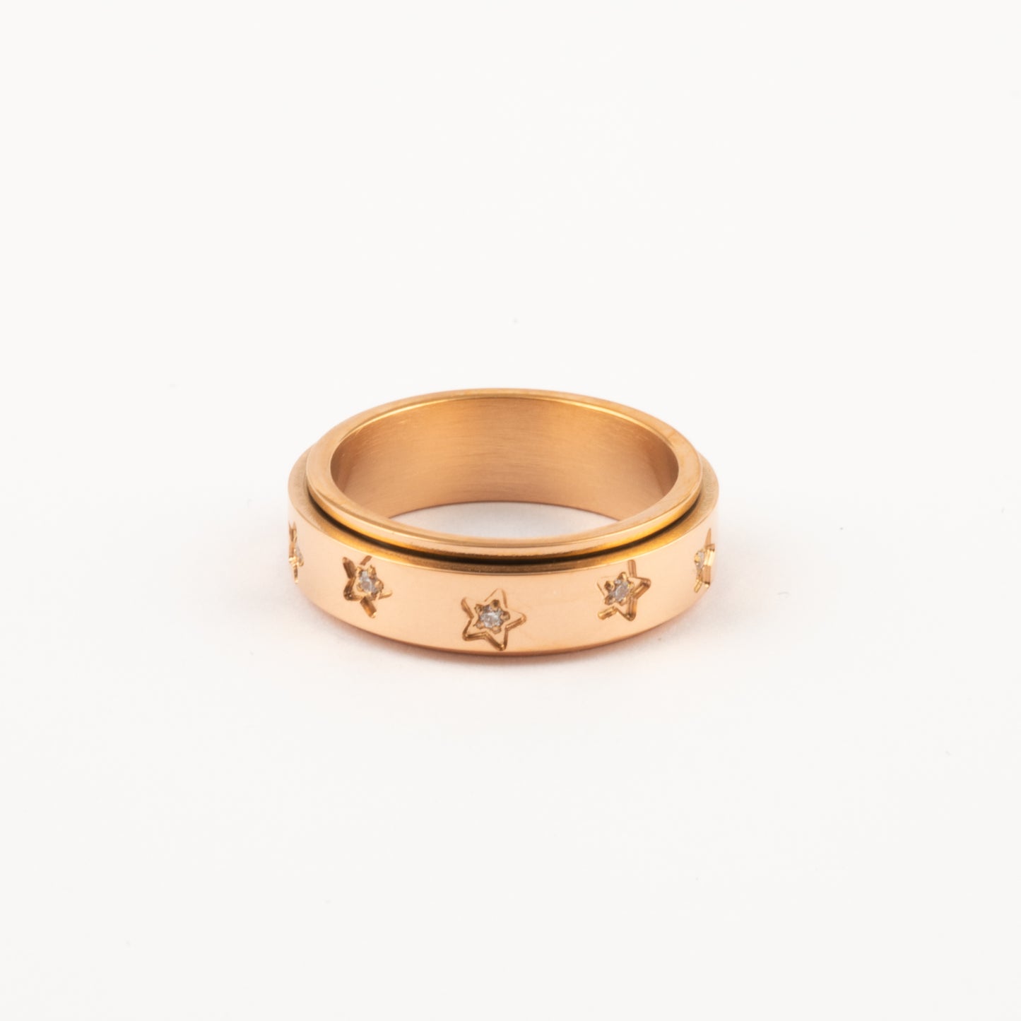 Anillo Deslizante Estrellas Zircon Oro Rosa