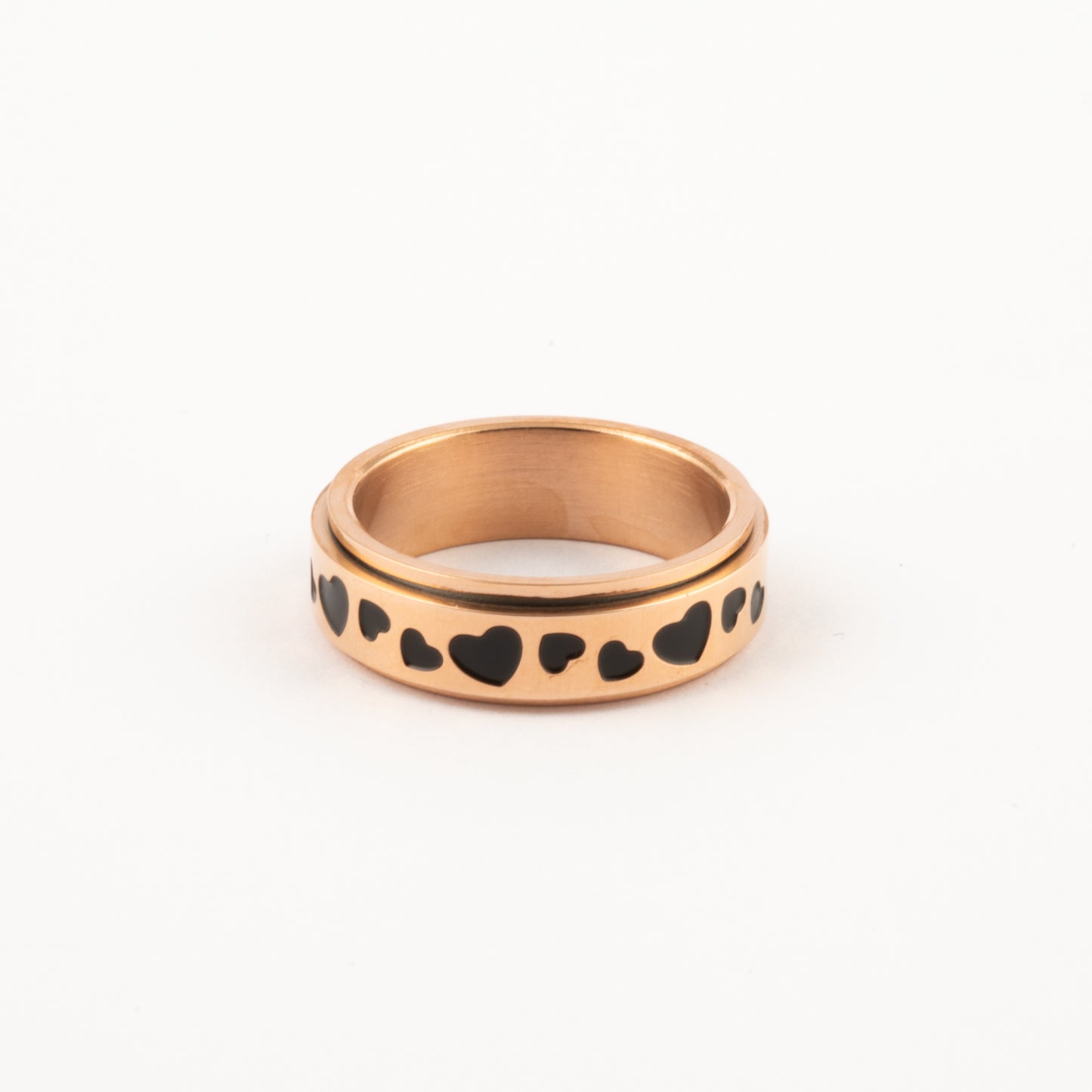 Anillo Deslizante Corazones Oro Rosa