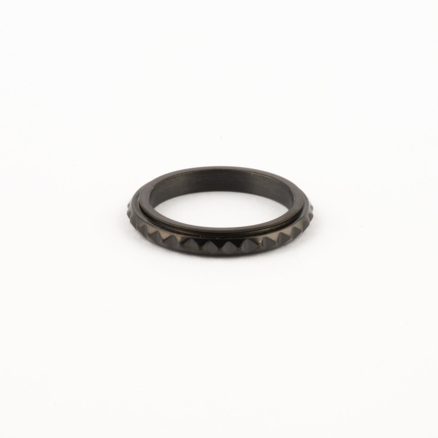 Anillo Deslizante Delgado Rombos Negro