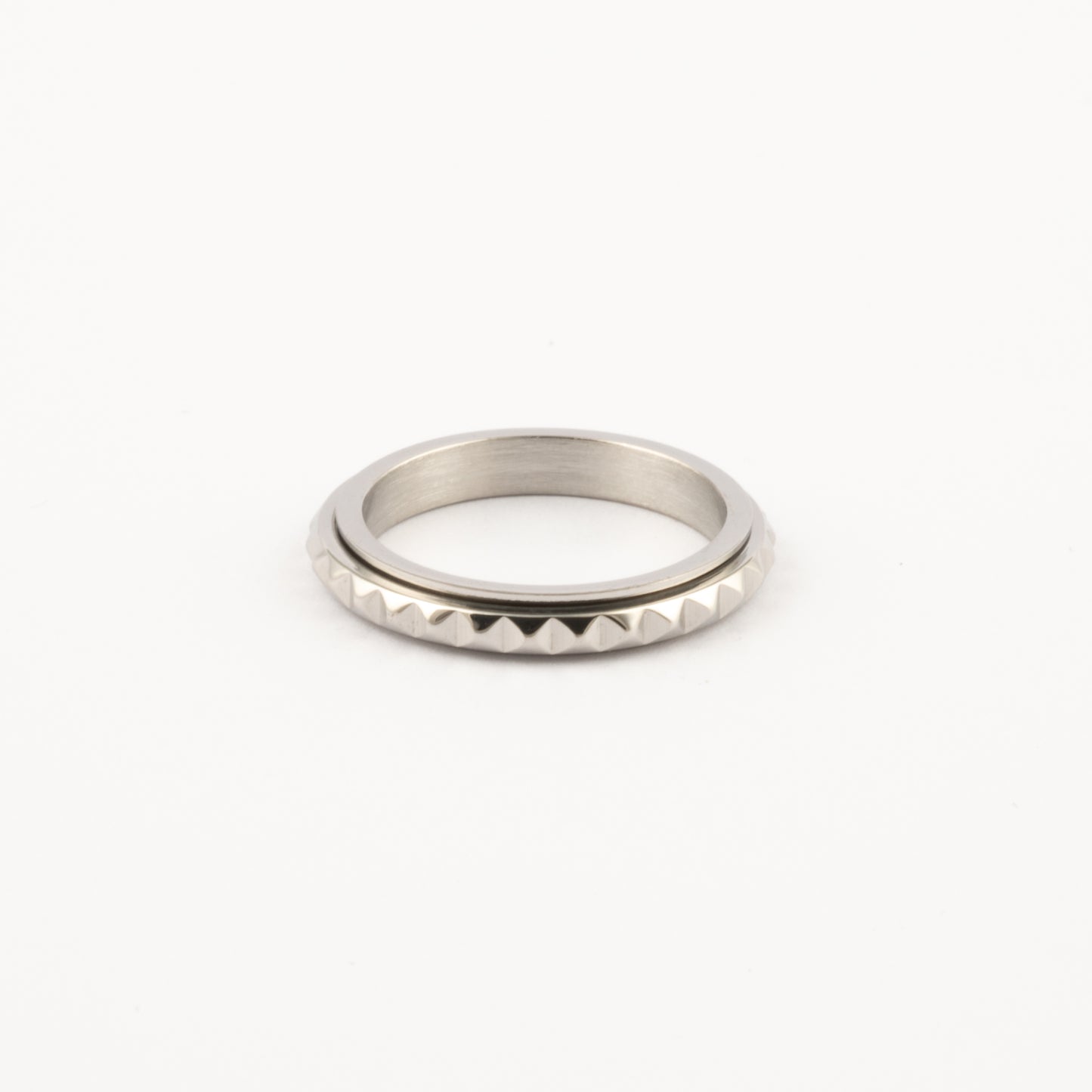 Anillo Deslizante Delgado Rombos Plateado