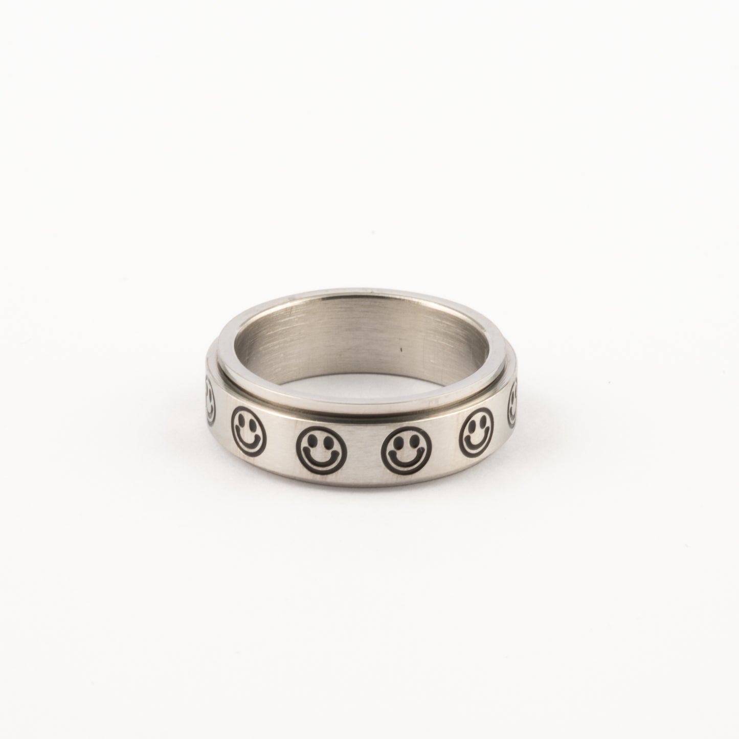 Anillo Deslizante Carita Feliz Plateado