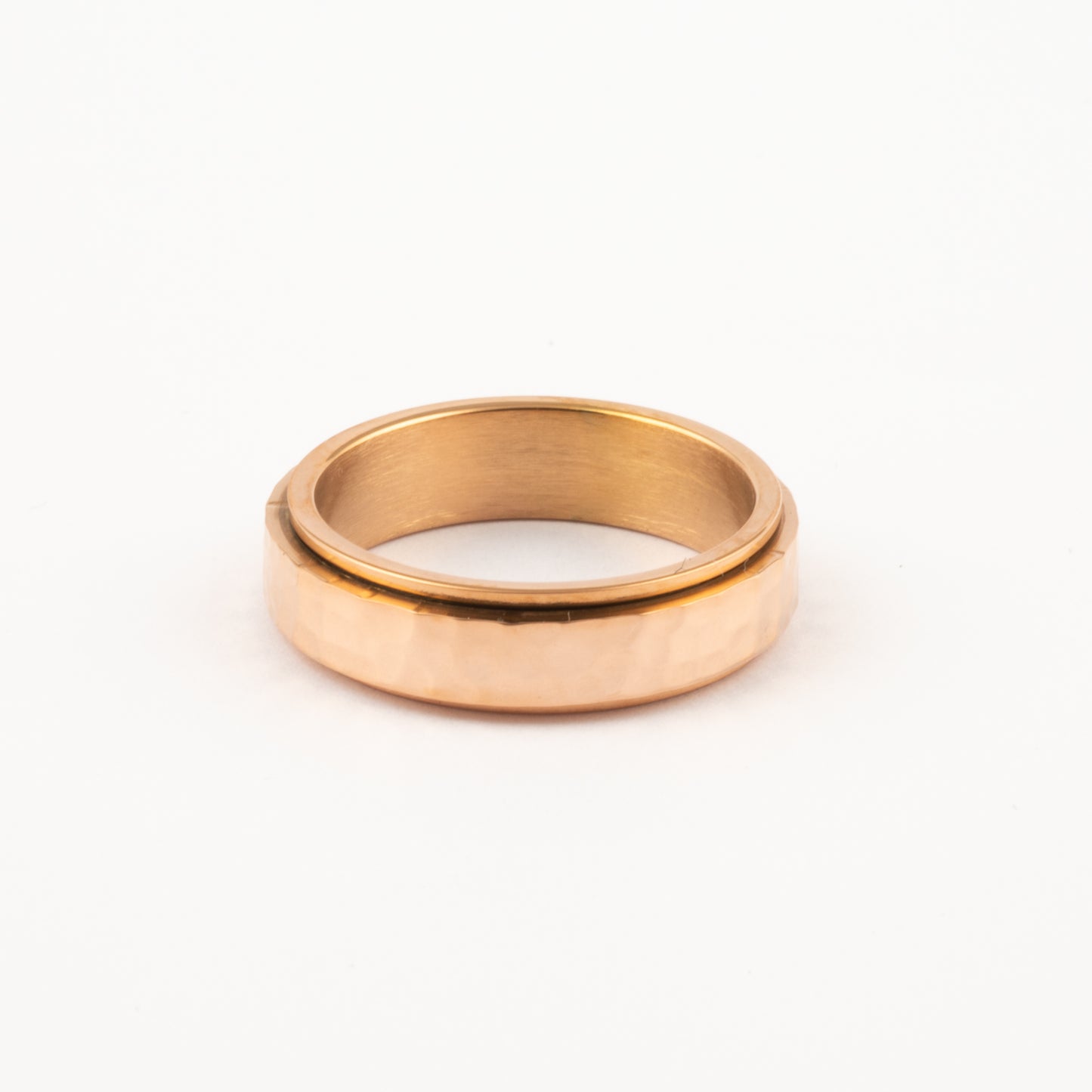 Anillo Deslizante Hammered Oro Rosa