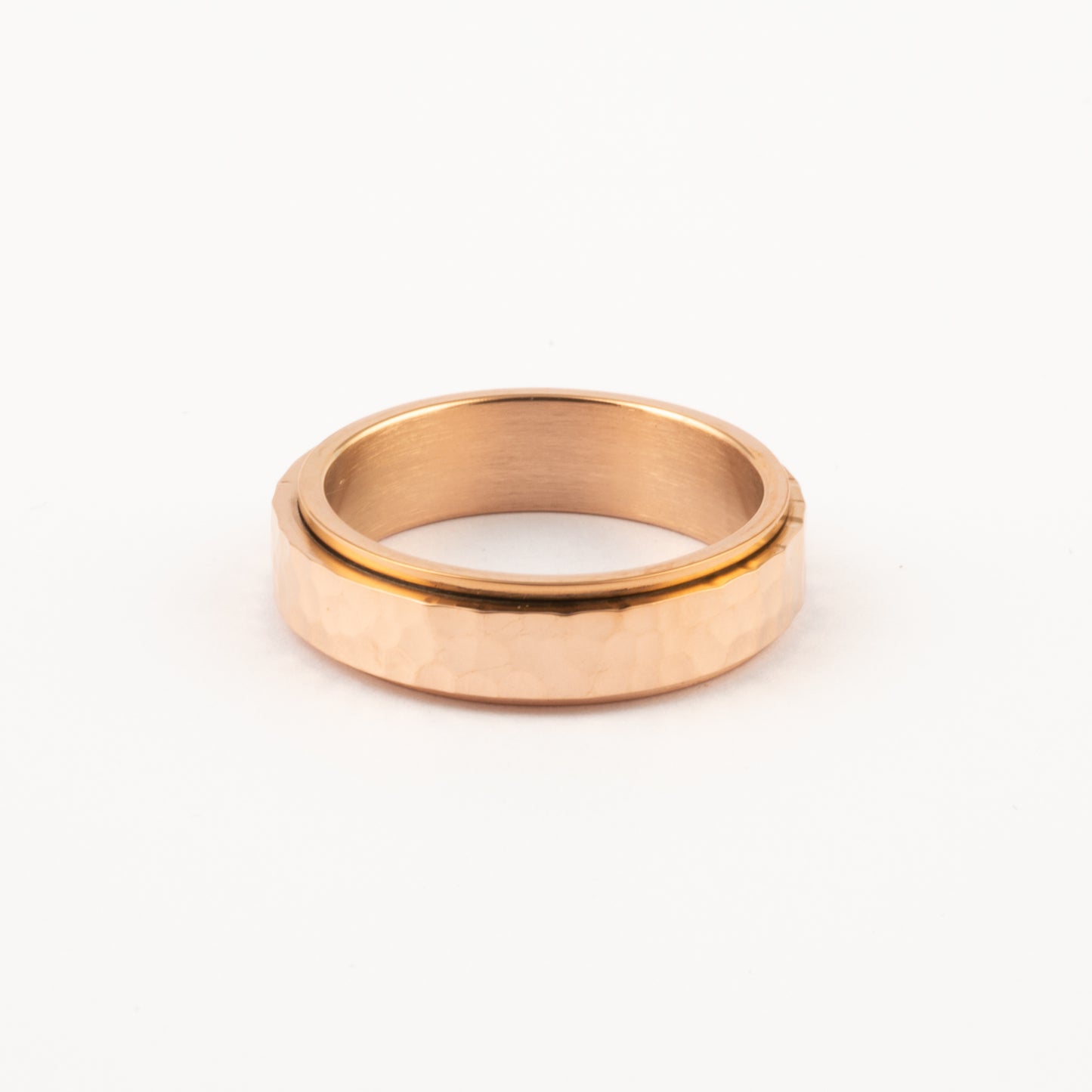 Anillo Deslizante Hammered Oro Rosa
