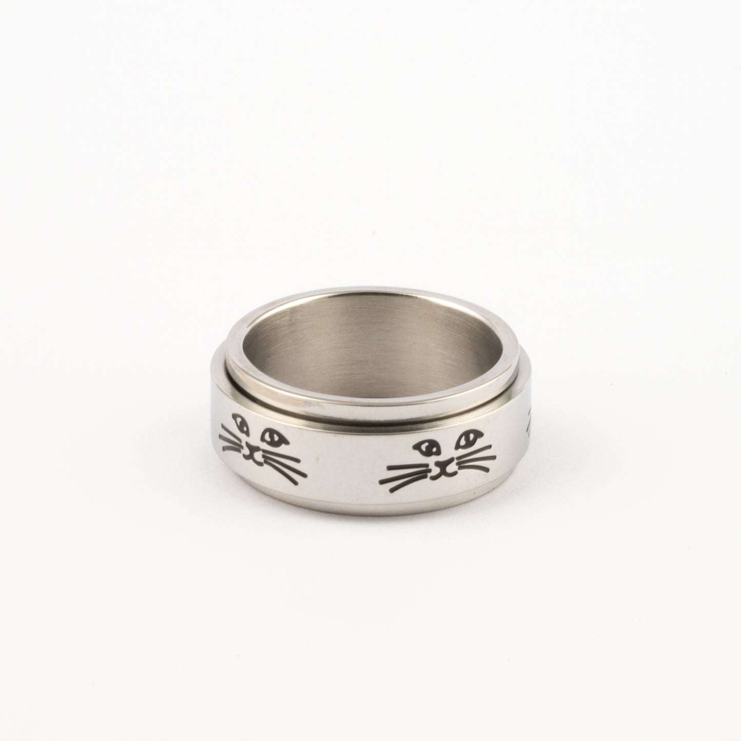 Anillo Deslizante Gatito Plateado