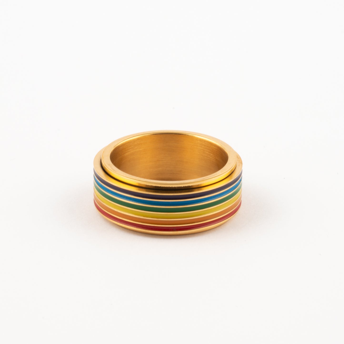Anillo Deslizante Arcoiris Dorado